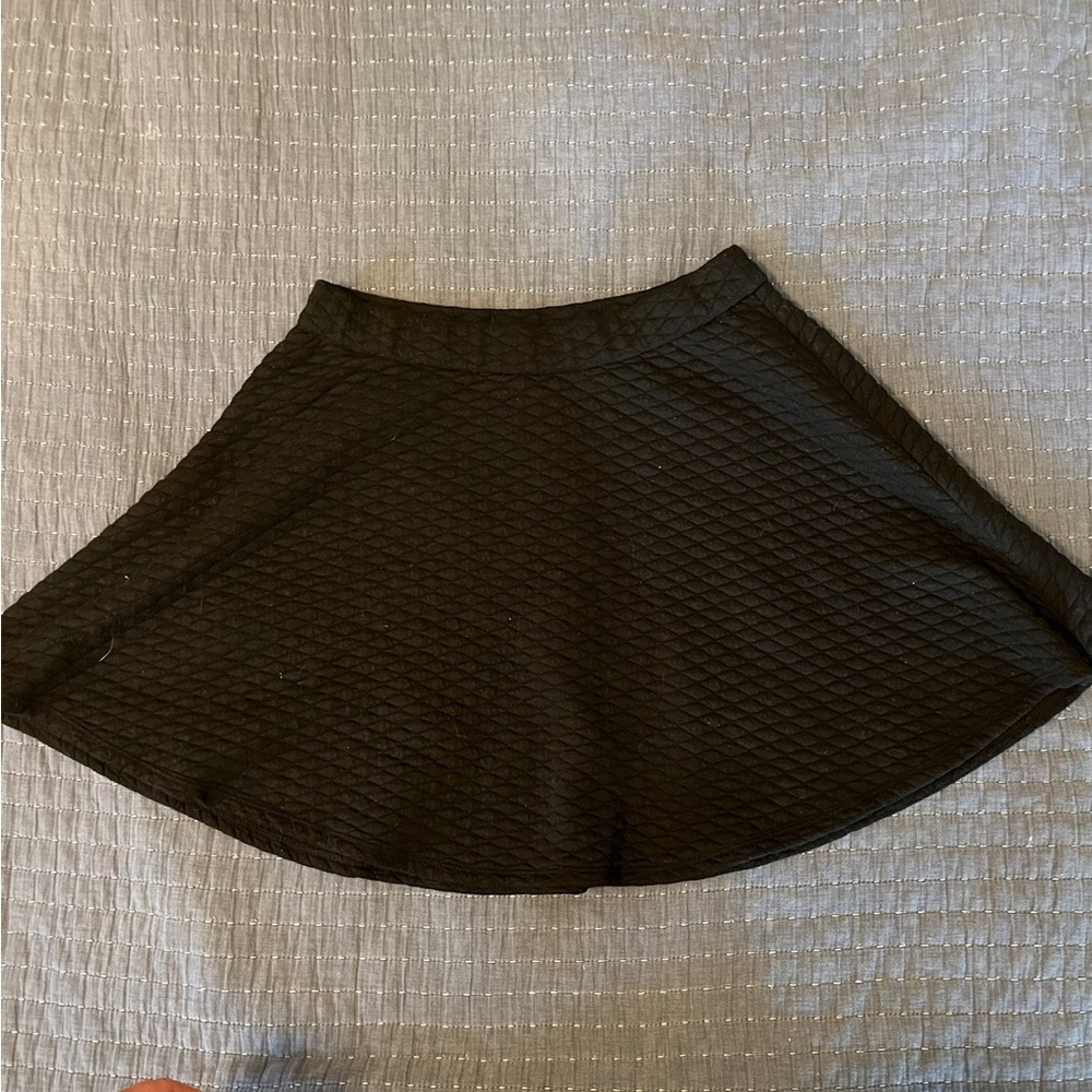 Elegant Black Quilted Skirt